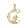 Brass Micro Pave Cubic Zirconia Pendants KK-D357-09B-G-1