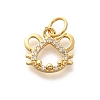 Rack Plating Brass Micro Pave Cubic Zirconia Pendants KK-H508-28G-05-1