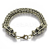 Men's Alloy Wheat Chain Bracelets BJEW-T014-09AB-1