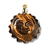 Natural Tiger Eye Pendants G-E043-01B-12G-2