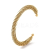Ion Plating(IP) 304 Stainless Steel Wire Wrap Open Cuff Bangle BJEW-A139-02G-2