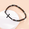 Bohemia Column Natural Picture Jasper Bead Stretch Bracelets BJEW-F493-02EB-3