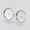 Tarnish Resistant 304 Stainless Steel Earring Cabochon Settings STAS-E426-85B-P-1