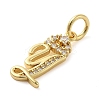 Brass Micro Pave Cubic Zirconia Pendants KK-M273-01G-Y-2
