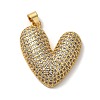 Rack Plating Brass Micro Pave Clear Cubic Zirconia Pendants KK-K345-11G-1