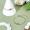 2Pcs Evil Eye Alloy Enamel Charm Bracelets BJEW-ME00006-4