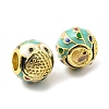 Rack Plating Brass Micro Pave Cubic Zirconia European Beads KK-M247-15G-3