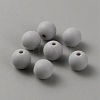 Acrylic Frosted Round Beads FACR-WH0001-06A-04-1