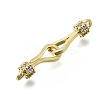 Brass Cubic Zirconia Hook and S-Hook Clasps LS-KK-Q048-05G-2