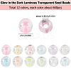 12 Colors Glow in the Dark Luminous Transparent 6/0 Glass Round Seed Beads GLAA-SC0002-06B-2