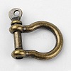 Tibetan Style Alloy D-Ring Anchor Shackle Clasps X-PALLOY-D355-AB-1