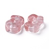 2-Hole Synthetic Cherry Quartz Glass Buttons G-L553-59-3