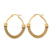 304 Stainless Steel Oval with Mesh Chains Hoop Earrings EJEW-M221-05G-1