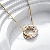 304 Stainless Steel Triple Circles Pendant Necklaces for Women NJEW-Z044-14M-1