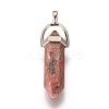 Natural Sesame Jasper/Kiwi Jasper Pointed Pendants G-WH0004-08-1