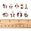 45Pcs 9 Styles Independence Day Alloy Enamel Pandants FIND-FS0004-09-5