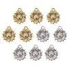 10Pcs 2 Colors Sunflower Tibetan Style Alloy Pendants TIBEP-YW0001-53-1