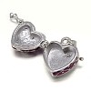 Enamel Heart Rack Plating Platinum Brass Prayer Box Pendants KK-L101-01A-2