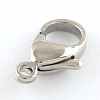Tarnish Resistant Polished 316 Surgical Stainless Steel Lobster Claw Clasps X-STAS-R072-14A-2