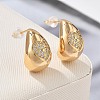 Teardrop Brass Micro Pave Clear Cubic Zirconia Stud Earrings EJEW-K286-07G-02-2