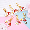 Flower & Mushroom Alloy Enamel Pendant Decorations HJEW-YW00055-01-4