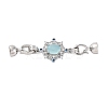 Brass Micro Pave Clear Cubic Zirconia Fold Over Clasps KK-P291-11P-1