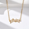 304 Stainless Steel Chemical Symbol Pendant Necklaces NJEW-Z073-03G-06-1