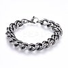 304 Stainless Steel Curb Chains Bracelets BJEW-E346-05AS-1