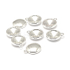 Tibetan Style Alloy Flat Round Charm Pendant Rivoli Xilion Pointed Back Chaton Rhinestone Settings PALLOY-O034-B-S01-4
