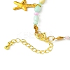 Starfish & Shell & Cross Alloy Charm Bracelet BJEW-FS00016-5