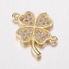 Brass Micro Pave Cubic Zirconia Links ZIRC-F068-36G-1