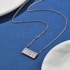 304 Stainless Steel 11:11 Number Rectangle Pendant Necklace with Cable Chains for Women LS-NJEW-NH0001-04P-4