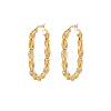 304 Stainless Steel Clear Cubic Zirconia Oval Earrings XR2285-5-1
