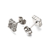 304 Stainless Steel Rhombus Stud Earrings for Women EJEW-M028-06S-2