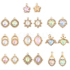 20Pcs 10 Styles Alloy Glass Pendants FIND-FS0003-50-5