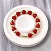 ABS Imitation Pearl Round Beads Stretch Bracelets for Women BJEW-D317-12C-G-1