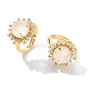 Sunflower Natural Quartz Crystal Finger Rings RJEW-B113-03G-07-4