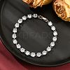 Brass Micro Pave Clear Cubic Zirconia Bracelets BJEW-D333-01P-3