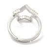 Star Rack Plating Brass Micro Pave Cubic Zirconia Adjustable Rings for Women RJEW-F162-13P-3