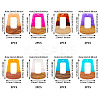 16Pcs 8 Colors Resin & Wood Pendants RESI-TA0003-72-4