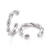 Tarnish Resistant 201 Stainless Steel Half Hoop Earrings EJEW-F257-07P-2