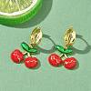 Brass & Enamel Hoop Dangle Earrings for Women EJEW-A167-20G-02-1