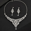 Brass Rhinestone Pendant Necklaces & Earring Sets for Women WG00284-05-1