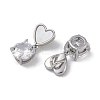 Brass & Shell & Clear Cubic Zirconia Pendants KK-G497-13P-2