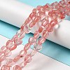 Synthetic Cherry Quartz Glass Beads Strands G-B022-20B-4