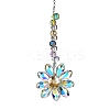 Glass Flower Hanging Suncatchers HJEW-C009-01A-1