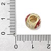 Real 18K Gold Plated Brass Micro Pave Cubic Zirconia Barrel European Beads KK-K368-19G-03-3