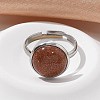 Half Round Synthetic Goldstone Finger Rings RJEW-M062-01P-06-4