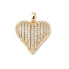 Brass Micro Pave Clear Cubic Zirconia Pendants KK-L254-07P-1