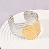 304 Stainless Steel Cuff Bangles for Women BJEW-G757-12GP-1